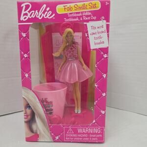 Barbie Toothbrush Holder Brush & Rinse Cup Girls Bathroom NEW